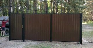 Купить распашные ворота из профнастила Баксан, цена от 2752 руб.